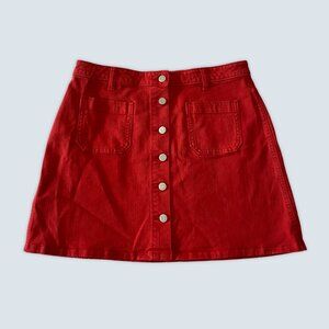 GAP Denim Red Button Skirt
